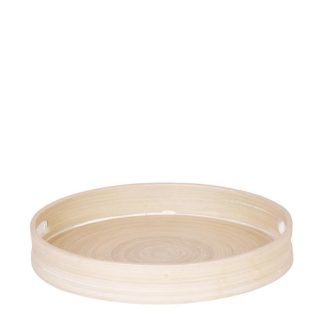 Kolibri Home | Decorative bowl - Round plain bamboo tray Vaso 30cm
