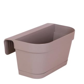 Kolibri Home | Plastic balcony planter taupe Biancoh suspension system - 36 cm wide
