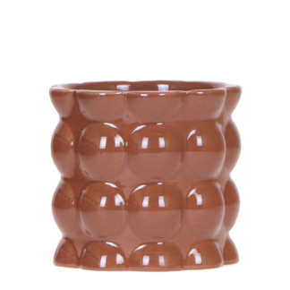Kolibri Home | Cotton Shine decorative pot - Brown - Ø9cm