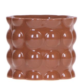Kolibri Home | Cotton Shine decorative pot - Brown - Ø12cm