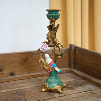 Candlestick bird & Flower - Extra Large - 33 cm