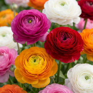 80x Ranunculus Mix - Renoncule en mélange - Divers - Floraison estivale - Calibre 5/6