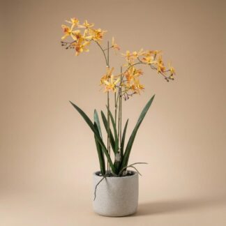 Renanthera Orchidee Geel & Oranje in pot - 56 cm - Kunstplant